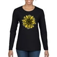 thumbnail image 1 of Wild Bobby, Artsy Cheetah Leopard Print Sunflower, Fashion, Women Graphic Long Sleeve Tee, Black, Medium, 1 of 3