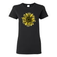thumbnail image 1 of Wild Bobby, Artsy Cheetah Leopard Print Sunflower, Fashion, Women Graphic Tee, Black, Small, 1 of 3