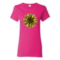 thumbnail image 1 of Wild Bobby, Artsy Cheetah Leopard Print Sunflower, Fashion, Women Graphic Tee, Fuschia, Medium, 1 of 3