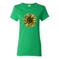 thumbnail image 1 of Wild Bobby, Artsy Cheetah Leopard Print Sunflower, Fashion, Women Graphic Tee, Kelly, X-Large, 1 of 3