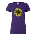 thumbnail image 1 of Wild Bobby, Artsy Cheetah Leopard Print Sunflower, Fashion, Women Graphic Tee, Purple, Medium, 1 of 3