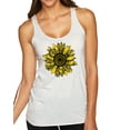 thumbnail image 1 of Wild Bobby, Artsy Cheetah Leopard Print Sunflower, Fashion, Women Tri-Blend Racerback Tank Top, Heather White, Small, 1 of 3