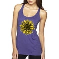 thumbnail image 1 of Wild Bobby, Artsy Cheetah Leopard Print Sunflower, Fashion, Women Tri-Blend Racerback Tank Top, Purple Rush, Large, 1 of 3