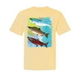 thumbnail image 1 of Wild Bobby, Atlantic Chum Sakeye Salmon, Fish, Trio Garment-Dyed Washed Look Short Sleeve Tees, Banana, Large, 1 of 3