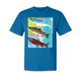 thumbnail image 1 of Wild Bobby, Atlantic Chum Sakeye Salmon, Fish, Trio Garment-Dyed Washed Look Short Sleeve Tees, Cobalt, 2XL, 1 of 3