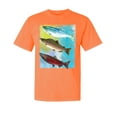 thumbnail image 1 of Wild Bobby, Atlantic Chum Sakeye Salmon, Fish, Trio Garment-Dyed Washed Look Short Sleeve Tees, Neon Orange, X-Large, 1 of 3
