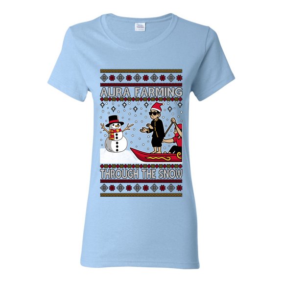 Wild Bobby Aura Farming Through The Snow Meme Sweater | Holiday Women Graphic Tee