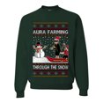 thumbnail image 1 of Wild Bobby Aura Farming Through The Snow Meme Unisex Sweater | Holiday Crewneck Sweatshirt, 1 of 5