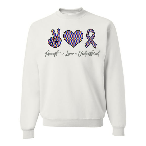 Wild Bobby Autism Accept Love Understand Autism Awareness Unisex Crewneck Sweatshirt