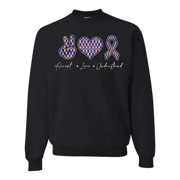 Wild Bobby Autism Accept Love Understand Autism Awareness Unisex Crewneck Sweatshirt