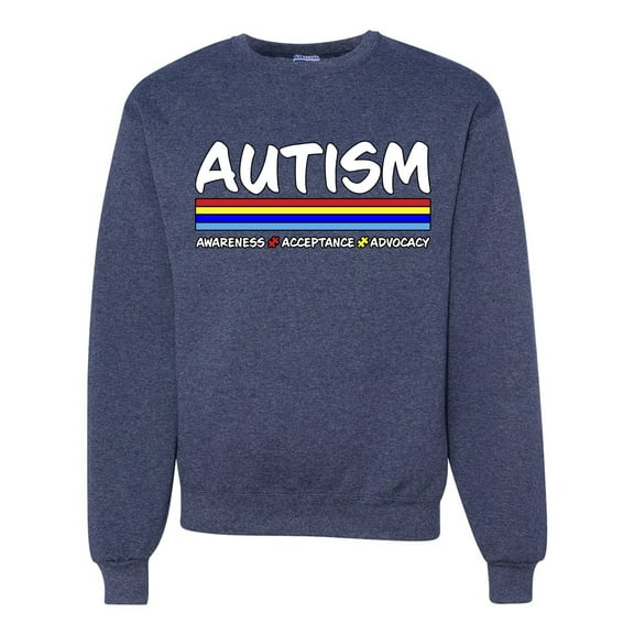 Wild Bobby Autism Awarness Acceptance Advocacy Autism Awareness Unisex Crewneck Sweatshirt