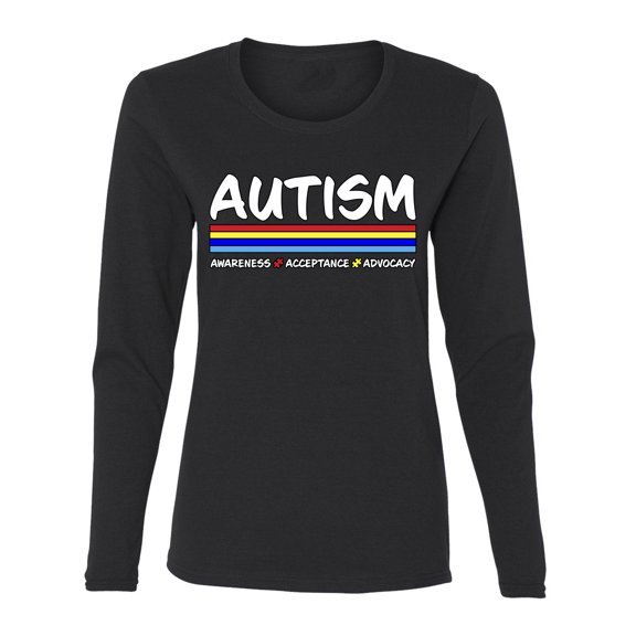 Wild Bobby Autism Awarness Acceptance Advocacy Autism Awareness Women Graphic Long Sleeve Tee