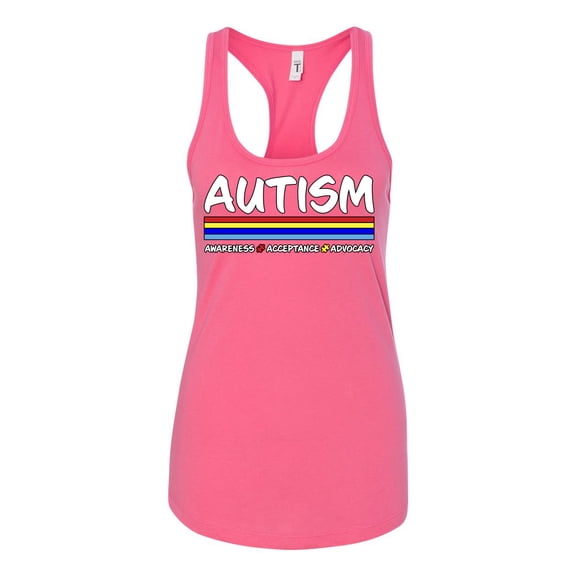Wild Bobby Autism Awarness Acceptance Advocacy Autism Awareness Women Racerback Tank Top