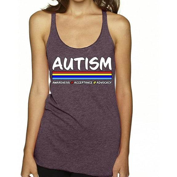 Wild Bobby Autism Awarness Acceptance Advocacy Autism Awareness Women Tri-Blend Racerback Tank Top