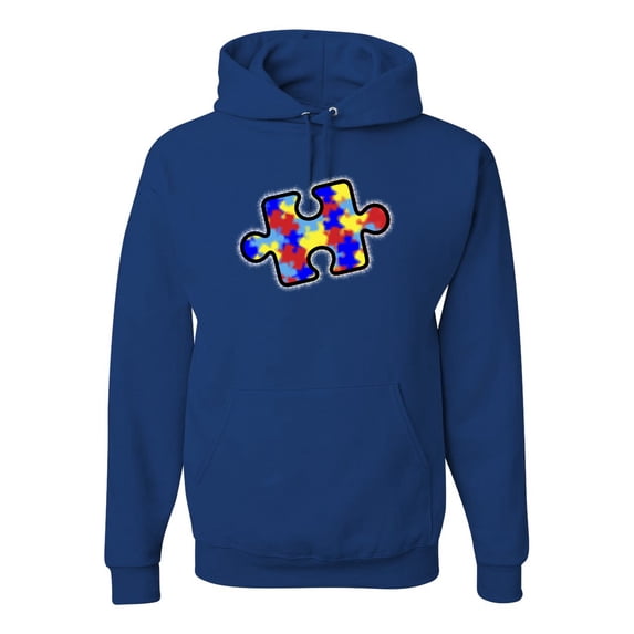 Wild Bobby Autism Awarness Big Puzzle Symbol Autism Awareness Unisex Hoodie Sweatshirt