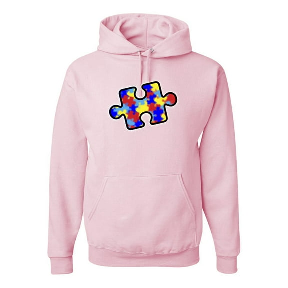 Wild Bobby Autism Awarness Big Puzzle Symbol Autism Awareness Unisex Hoodie Sweatshirt