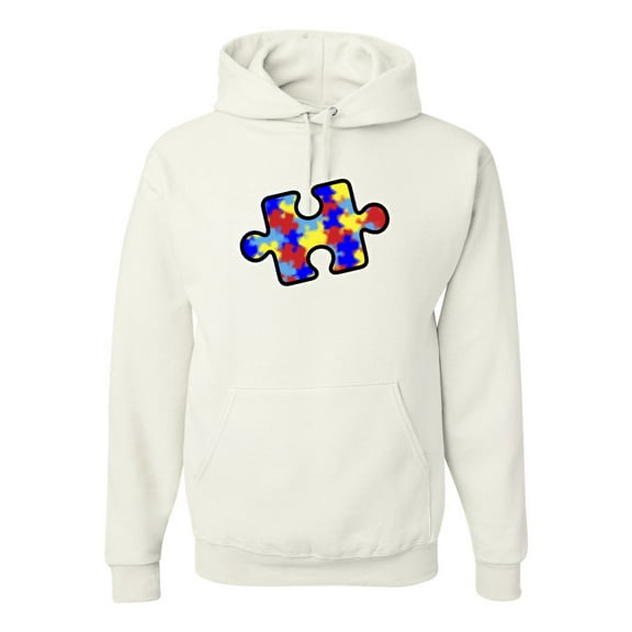 Wild Bobby Autism Awarness Big Puzzle Symbol Autism Awareness Unisex Hoodie Sweatshirt