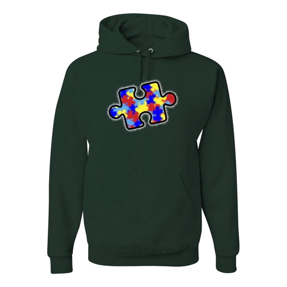 Wild Bobby Autism Awarness Big Puzzle Symbol Autism Awareness Unisex Hoodie Sweatshirt