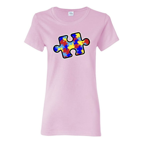 Wild Bobby Autism Awarness Big Puzzle Symbol Autism Awareness Women Graphic Tee