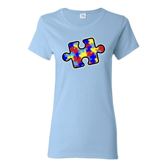 Wild Bobby Autism Awarness Big Puzzle Symbol Autism Awareness Women Graphic Tee