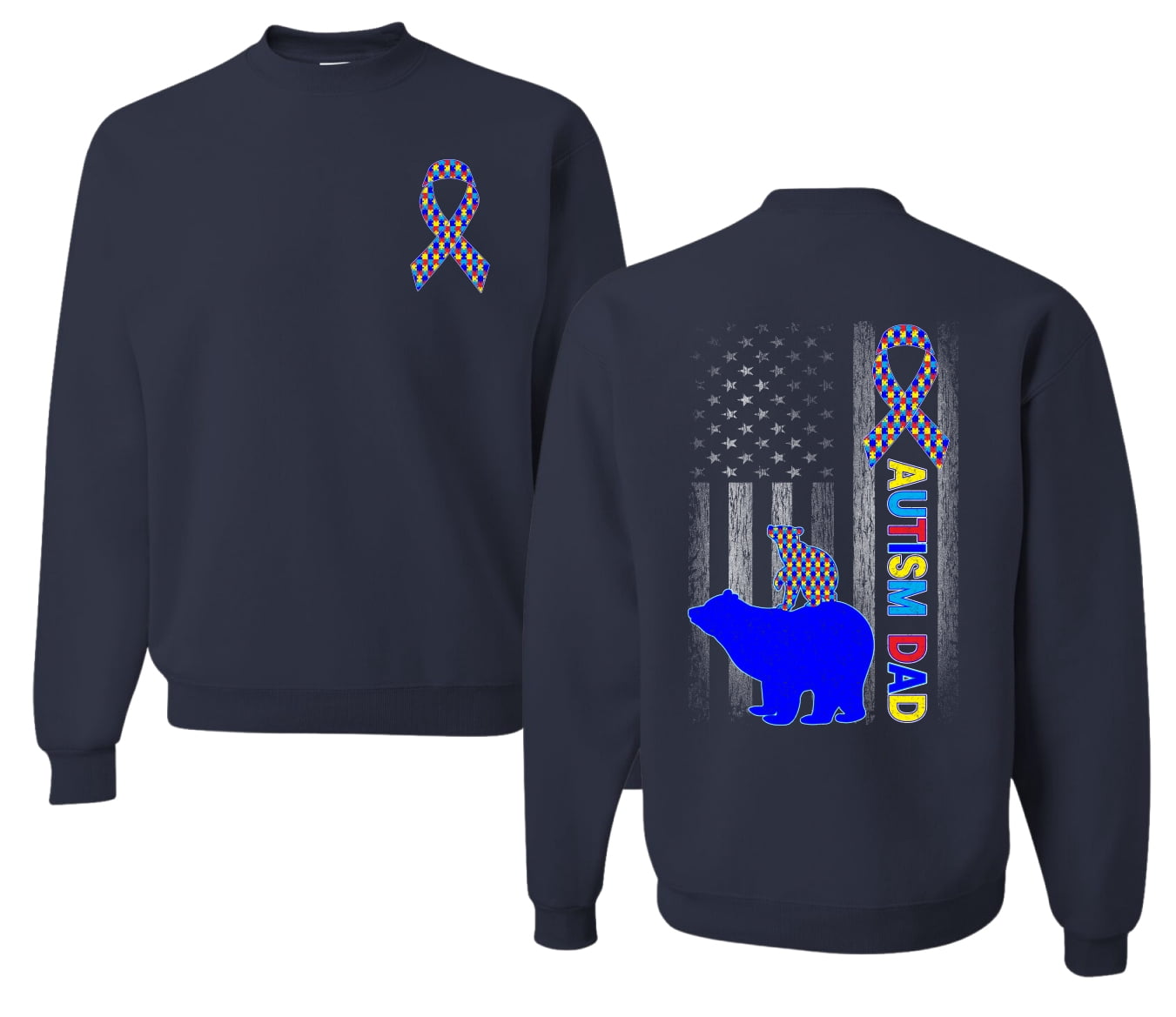 T-shirt Unisexe Sensibilisation à L'Autisme - Puzzle Cœur LOVE - Coton - Manches 3/4