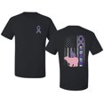 thumbnail image 1 of Wild Bobby Autism Grandma Tshirt Vintage American Flag Puzzle Autism Ribbon Autism Awareness Front and Back Men Tee, 1 of 5