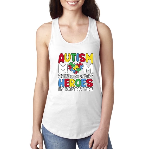 Wild Bobby Autism Mom Support Heroes I'm Raising Mine Women Racerback Tank Top