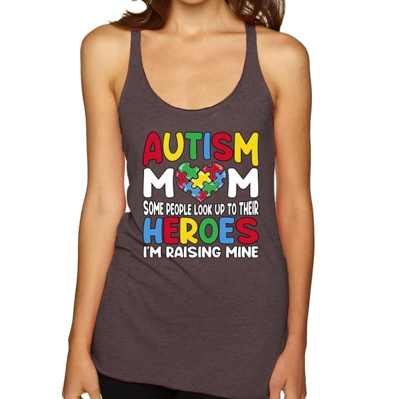 Wild Bobby Autism Mom Support Heroes I'm Raising Mine Women Tri-Blend Racerback Tank Top