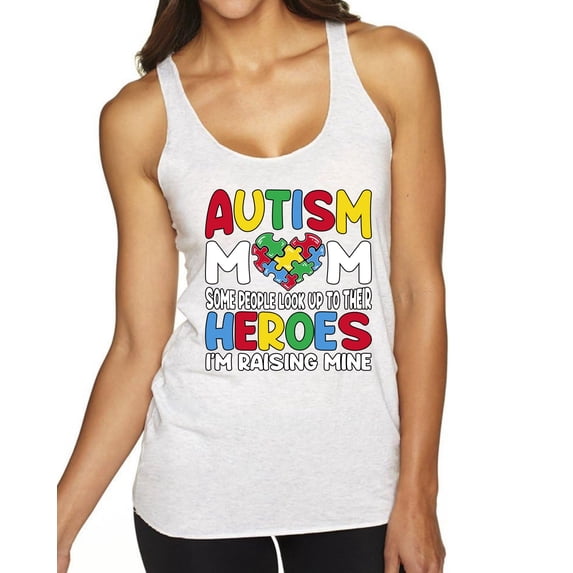 Wild Bobby Autism Mom Support Heroes I'm Raising Mine Women Tri-Blend Racerback Tank Top