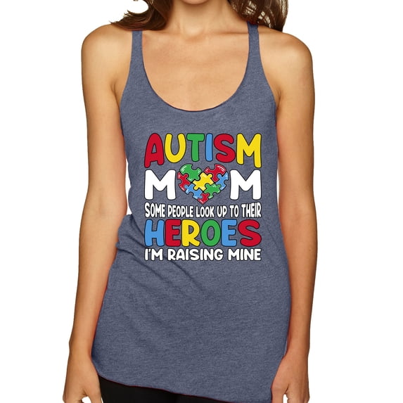 Wild Bobby Autism Mom Support Heroes I'm Raising Mine Women Tri-Blend Racerback Tank Top