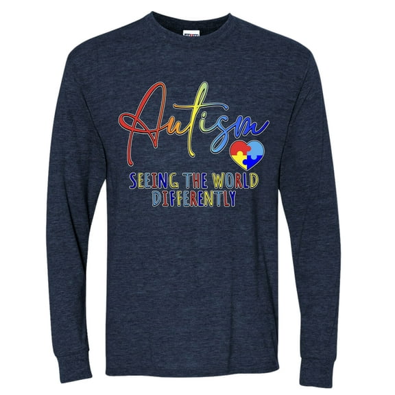 Wild Bobby Autism Seeing The World Different Autism Awareness Men Long Sleeve Shirt