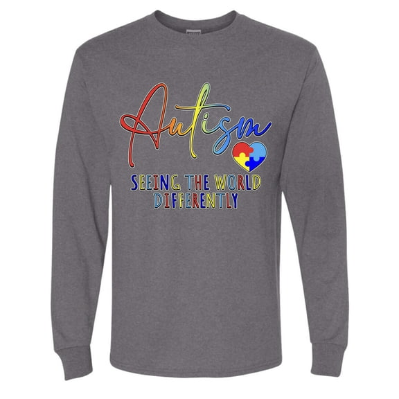 Wild Bobby Autism Seeing The World Different Autism Awareness Men Long Sleeve Shirt