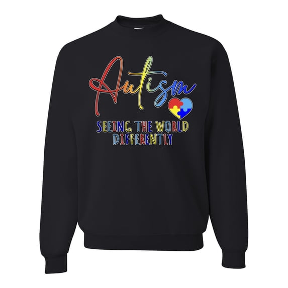 Wild Bobby Autism Seeing The World Different Autism Awareness Unisex Crewneck Sweatshirt
