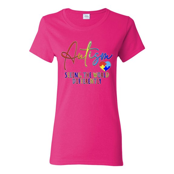 Wild Bobby Autism Seeing The World Different Autism Awareness Women Graphic Tee