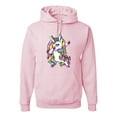 thumbnail image 1 of Wild Bobby, Awesome Dabbing Dab Rainbow Unicorn Fantasy, Streetwear, Unisex Graphic Hoodie Sweatshirt, Light Pink, Large, 1 of 3