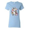 thumbnail image 1 of Wild Bobby, Awesome Dabbing Dab Rainbow Unicorn Fantasy, Streetwear, Womens Graphic Tees, Light Blue, Medium, 1 of 3
