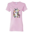 thumbnail image 1 of Wild Bobby, Awesome Dabbing Dab Rainbow Unicorn Fantasy, Streetwear, Womens Graphic Tees, Light Pink, 3XL, 1 of 3