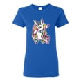 thumbnail image 1 of Wild Bobby, Awesome Dabbing Dab Rainbow Unicorn Fantasy, Streetwear, Womens Graphic Tees, Royal, 2XL, 1 of 3