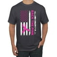 thumbnail image 1 of Wild Bobby Back the Pink American Flag Breast Cancer Awareness Men Tee, Charcoal, 4X-Large, 1 of 6