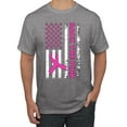 thumbnail image 1 of Wild Bobby Back the Pink American Flag Breast Cancer Awareness Men Tee, Heather Grey, 4X-Large, 1 of 6
