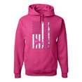 thumbnail image 1 of Wild Bobby Back the Pink American Flag Breast Cancer Awareness Unisex Hoodie Sweatshirt, Fuschia, XX-Large, 1 of 6