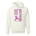 thumbnail image 1 of Wild Bobby Back the Pink American Flag Breast Cancer Awareness Unisex Hoodie Sweatshirt, White, X-Large, 1 of 6