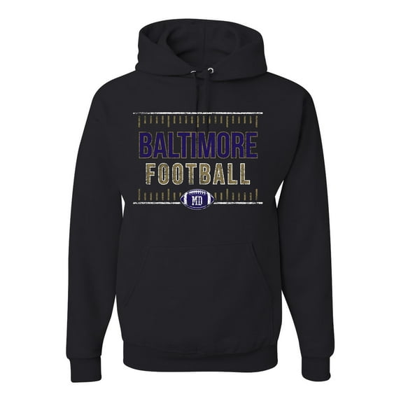 Wild Bobby Baltimore BAL Hometown City Football Fan Pride Sports Unisex Graphic Hoodie Sweatshirt, Black, Small