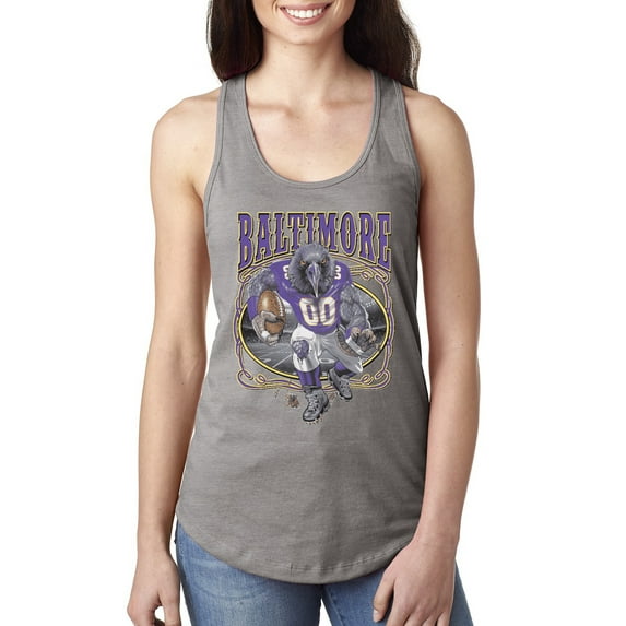 Wild Bobby, Baltimore Fan | BAL Fantasy Football ,Sports, Ladies Racerback Tank Top, Heather Grey, Small