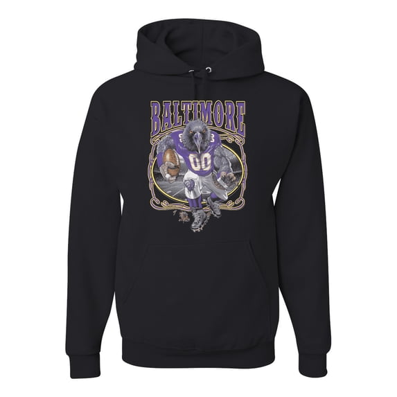 Wild Bobby, Baltimore Fan | BAL Fantasy Football ,Sports, Unisex Graphic Hoodie Sweatshirt, Black, Large