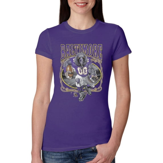 Wild Bobby, Baltimore Fan | BAL Fantasy Football ,Sports, Women Slim Fit Junior Tee, Purple Rush, XX-Large