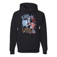 thumbnail image 1 of Wild Bobby Barn In The USA Red White and Blue Cows Pop Culture Unisex Hoodie Sweatshirt, Black, Small, 1 of 6