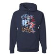 thumbnail image 1 of Wild Bobby Barn In The USA Red White and Blue Cows Pop Culture Unisex Hoodie Sweatshirt, Navy, Large, 1 of 6