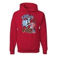 thumbnail image 1 of Wild Bobby Barn In The USA Red White and Blue Cows Pop Culture Unisex Hoodie Sweatshirt, Red, XX-Large, 1 of 6