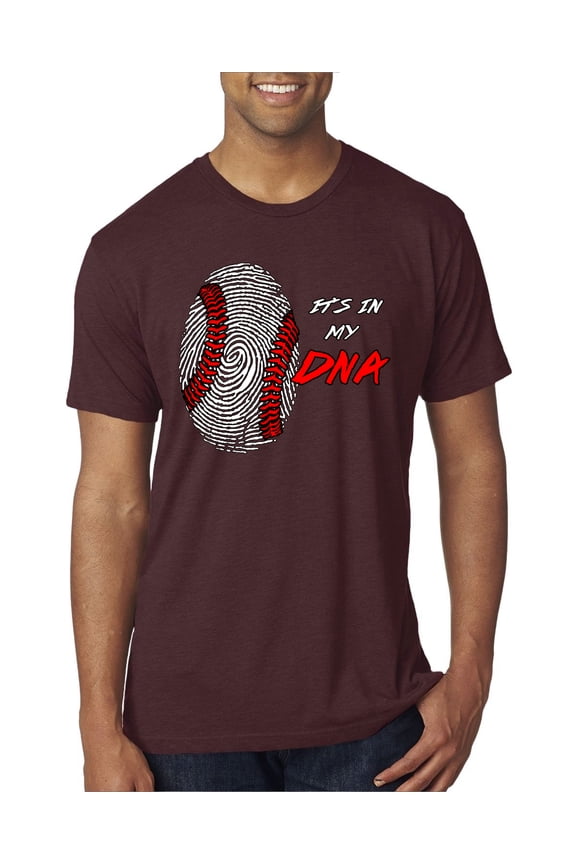 , Baseball Fingerprint It's In My DNA, Sports, Men Premium Tri Blend Tee, Cardinal, Small